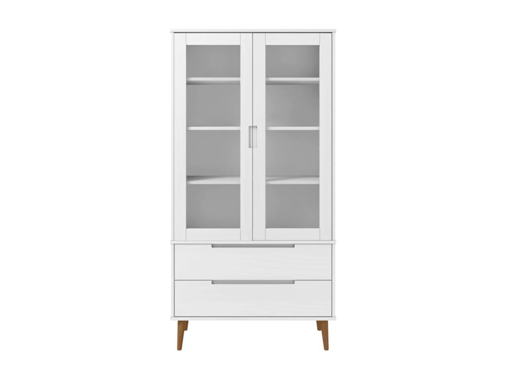Laviecasa White Display Cabinet 90x35x175 cm Solid Pine Wood QGVA66208