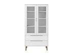 Laviecasa White Display Cabinet 90x35x175 cm Solid Pine Wood QGVA66208
