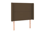 LED Headboard, Dark Brown, 103x16x118/128 cm, Fabric ZGJN18549