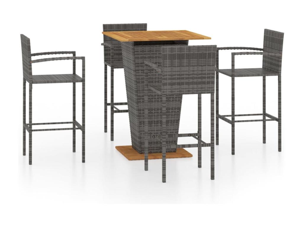 5-Piece Garden Bar Set, Grey GFJJ77127
