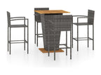5-Piece Garden Bar Set, Grey GFJJ77127