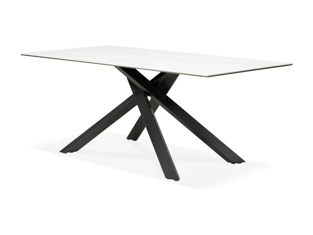Meubiana 180cm White/Black Ceramic Dining Table