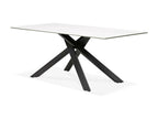 Meubiana 180cm White/Black Ceramic Dining Table