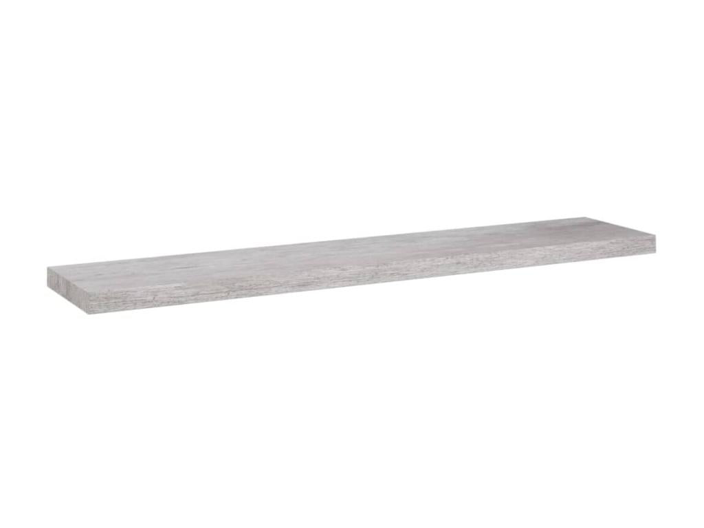 Floating wall shelves, 4 pcs, concrete grey, 120x23.5x3.8 cm, MDF