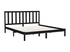 Black bed frame without mattress, 180x200 cm, solid wood, OXMS27471