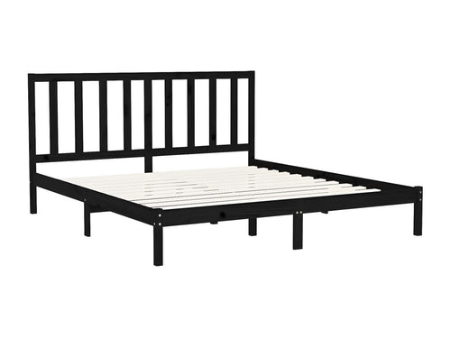 Black bed frame without mattress, 180x200 cm, solid wood, OXMS27471