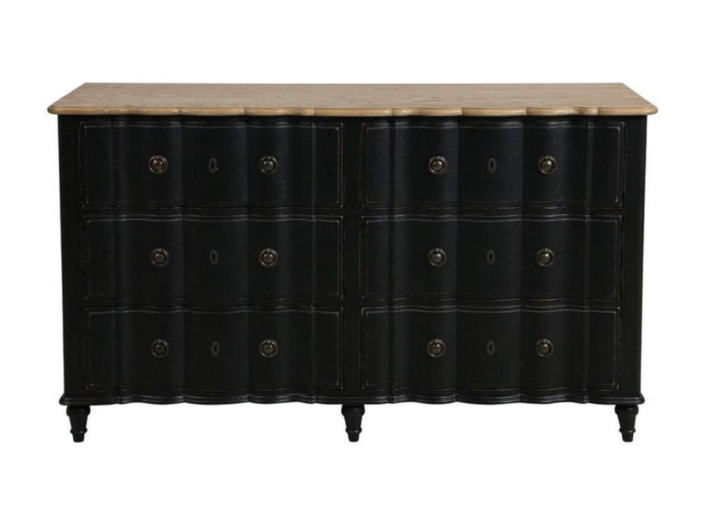 Black Wood Double Crossbow Chest of Drawers - Laviecasa Manor ULTD53646