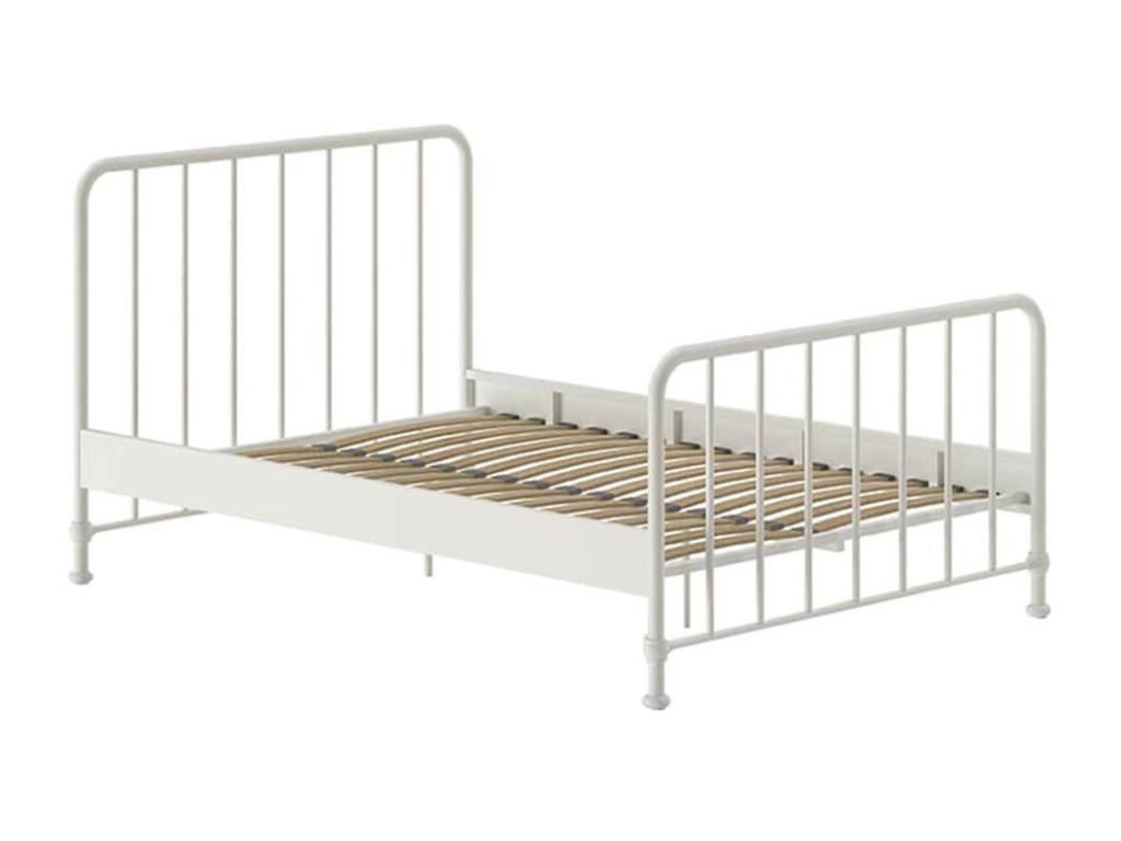 Laviecasa - 140x200cm White Powder-Coated Metal Cot BUVY45012