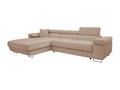 Meubiana Eliferu 102 Corner Sofa, Light Brown, Sleeping Function, Bedding Box