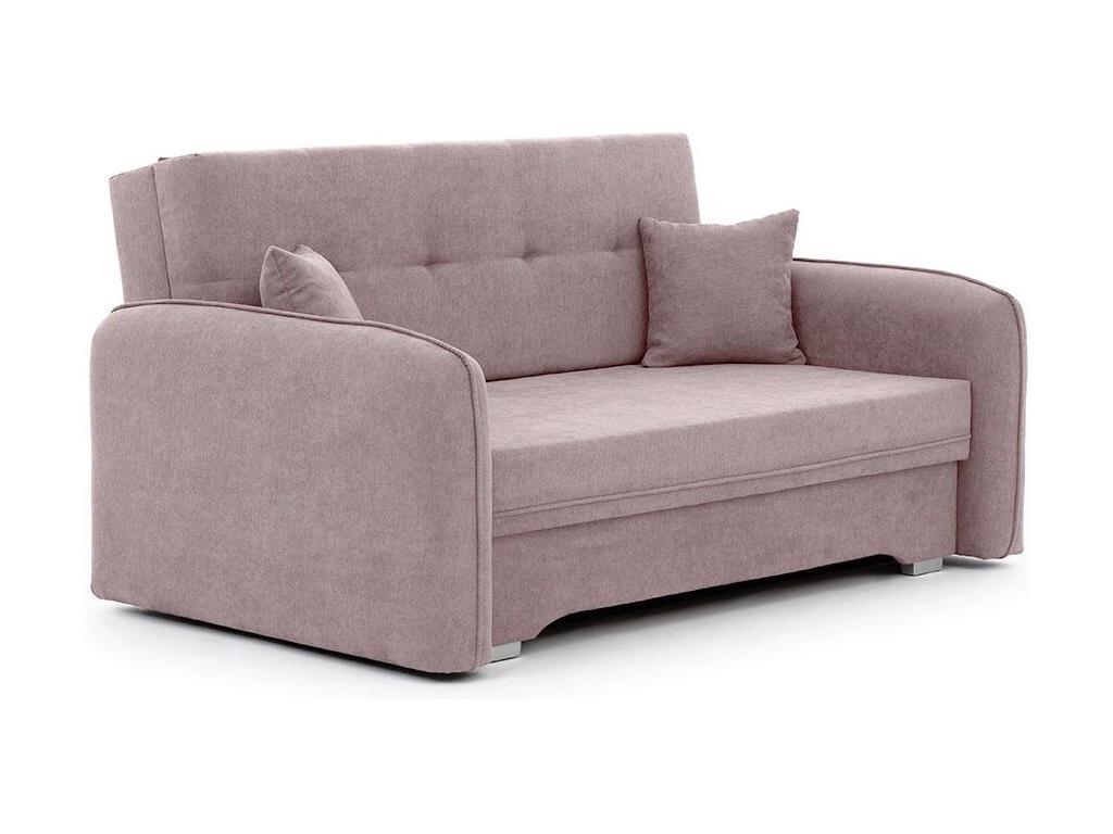 Small, original convertible sofa in pink Meubiana fabric, 155cm