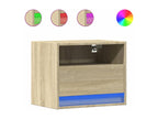 Wall-mounted bedside tables with LED lighting, 2 pieces, oak finish, Laviecasa BIDW30921