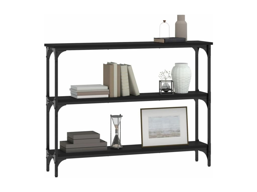 Black console table 100x22.5x75 engineered wood ROSZ41566