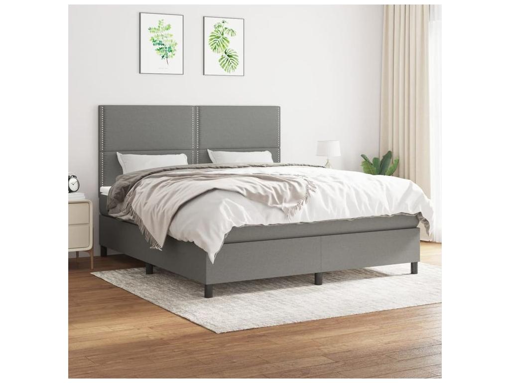 Laviecasa bed base with mattress, Dark Grey 180x200 Fabric KYFZ80497