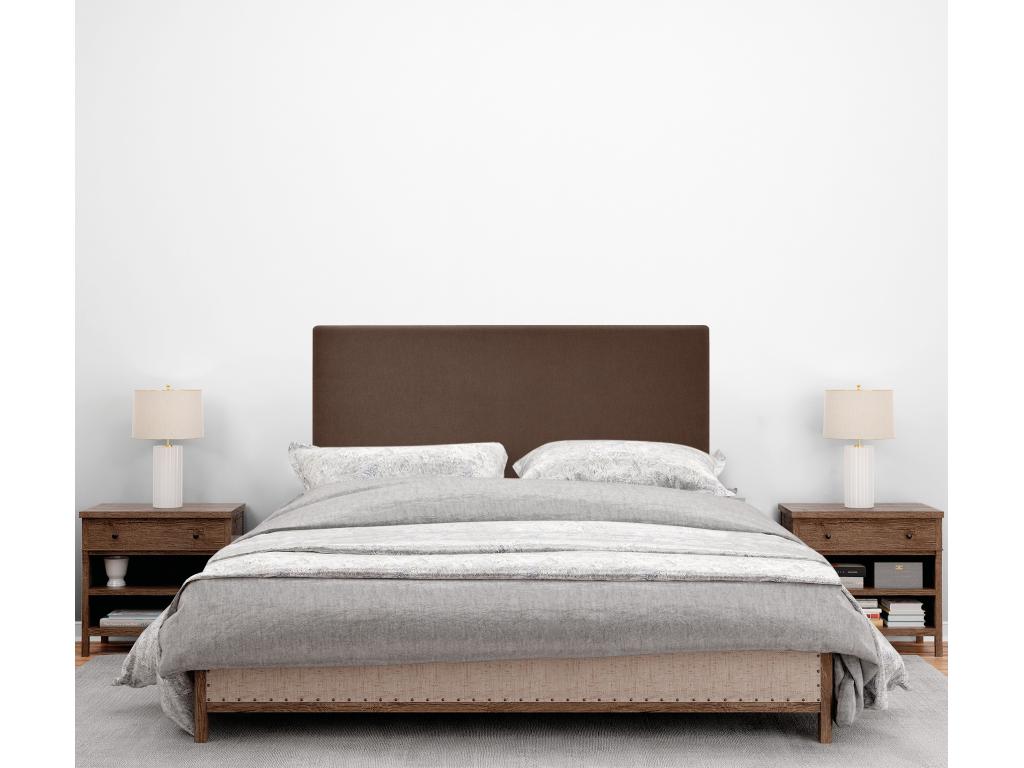 Meubiana Aqualine Smooth Fabric Headboard 105x105cm with Legs for 105cm Beds - Brown