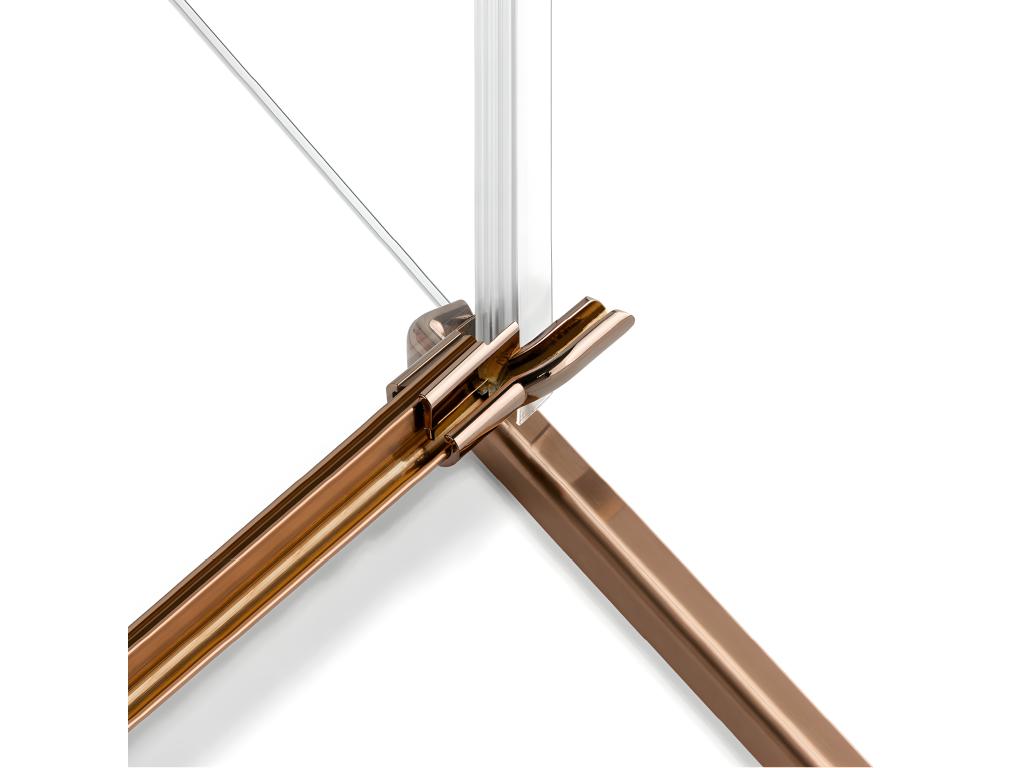 Brushed copper shower enclosure 100x120cm, right-hand pivot, Meubiana COPPER BRUSHED, front access