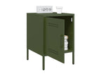 Olive green bedside table, 36x39x50.5 cm, steel