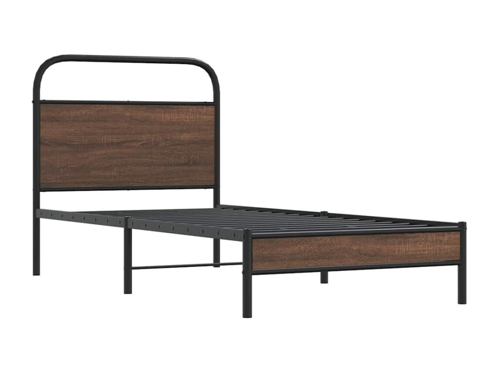 Bed frame without mattress 90x190cm brown oak engineered wood SDSO84675