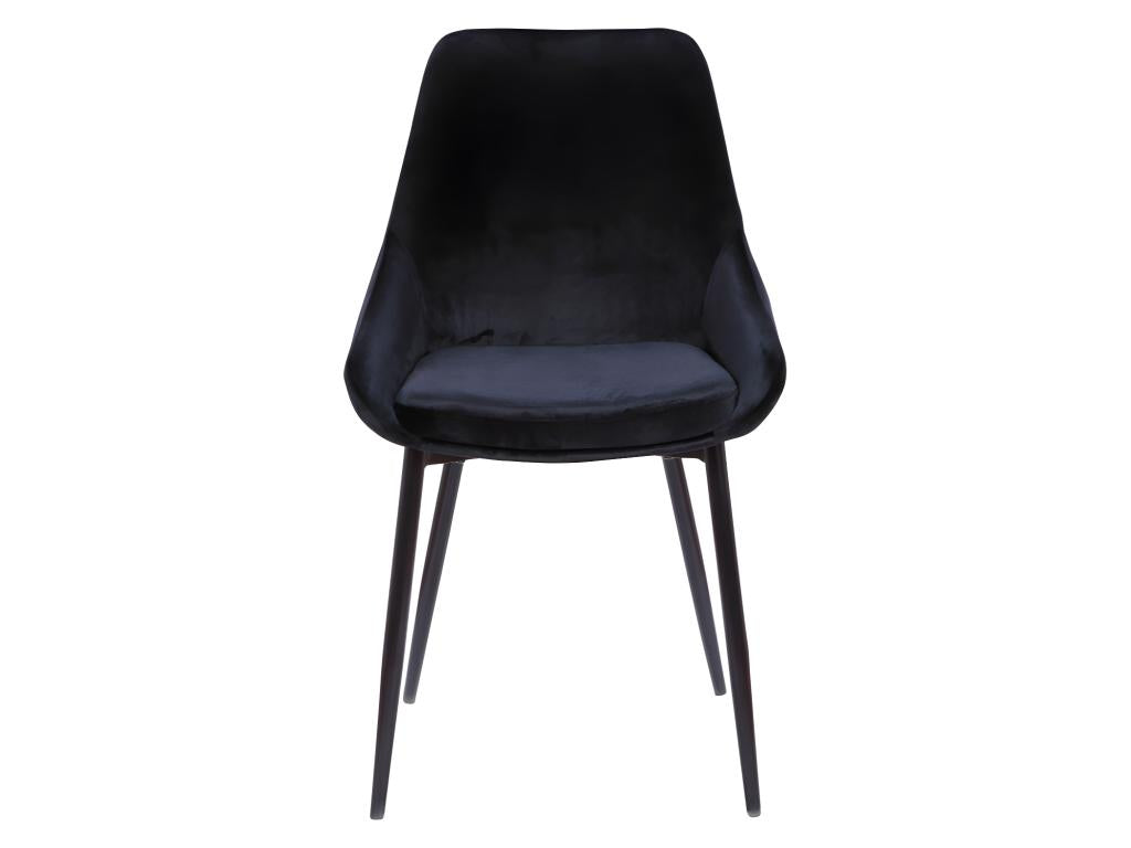 Set of 6 chairs - Velvet and black metal - Black - Laviecasa KJRK97802