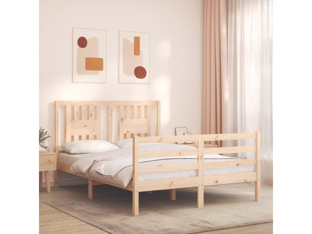 Bed frame with headboard 120x200 solid wood