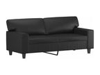 2-seater sofa with decorative cushions, black, 140cm, faux leather, XTGY61188
