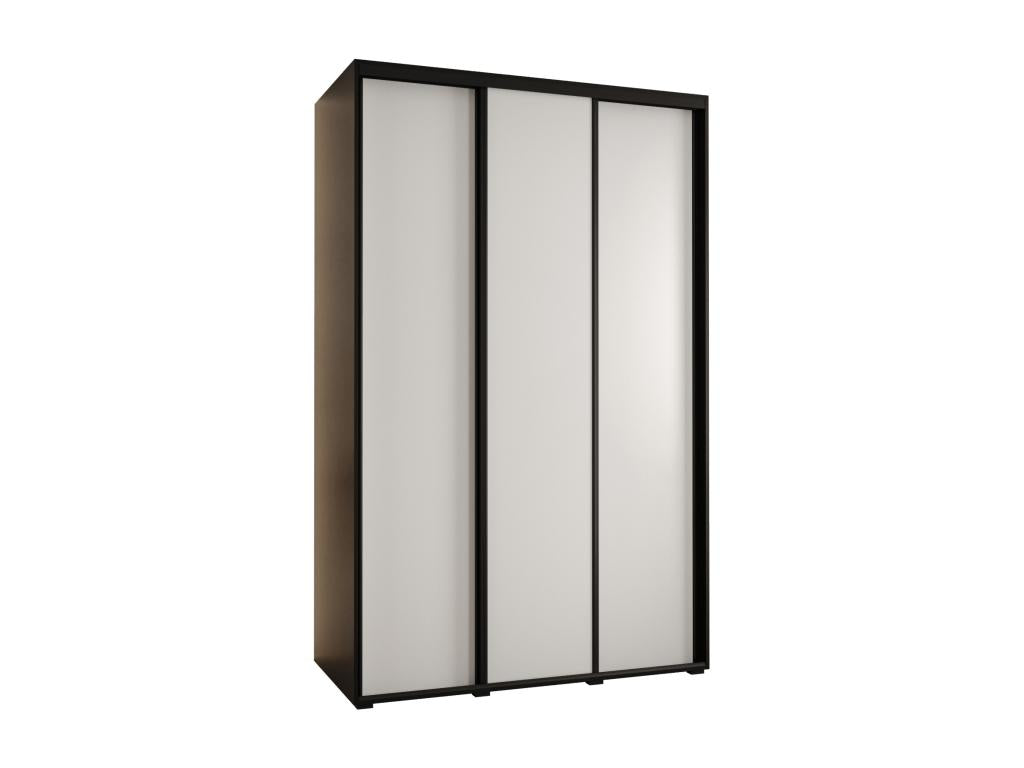 Laviecasa 1 Sliding Door Wardrobe 235.2/150/60 3 Doors Black/White/Black WJES62066