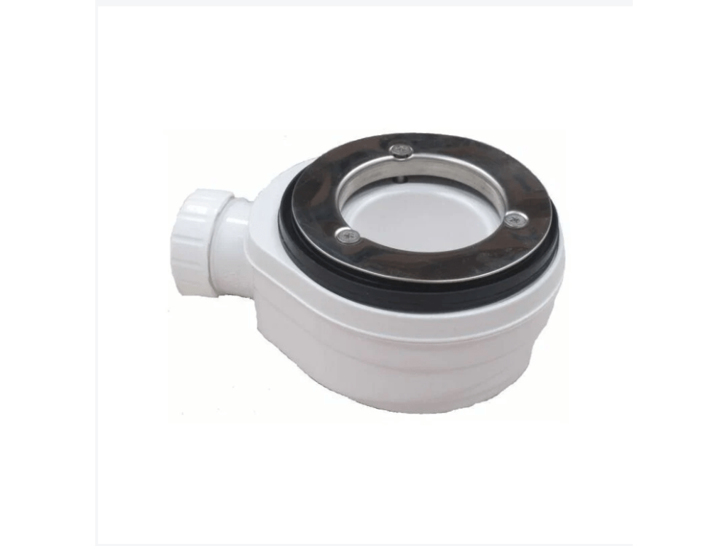 Shower tray 180x115 cm Meubiana line Extra Thin Light Grey RAL 7035 in Synthetic Resin and Marble Powder with Free-Mounting Drain