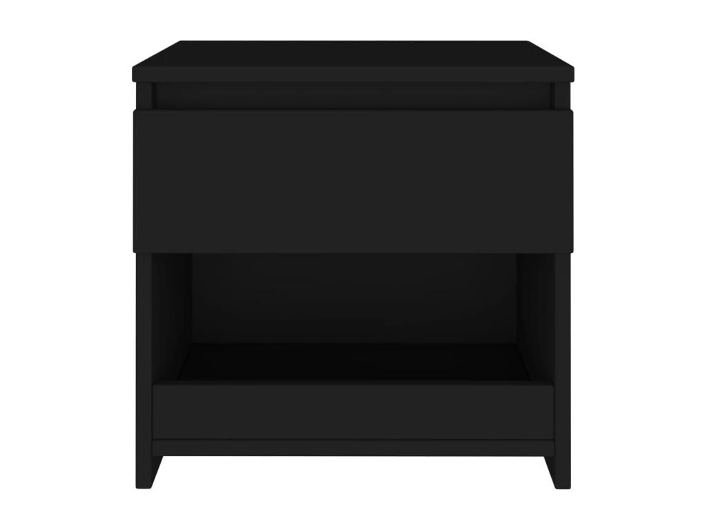 2-Piece Bedside Tables, Black, 40x30x39 cm, Chipboard, ONOY00045
