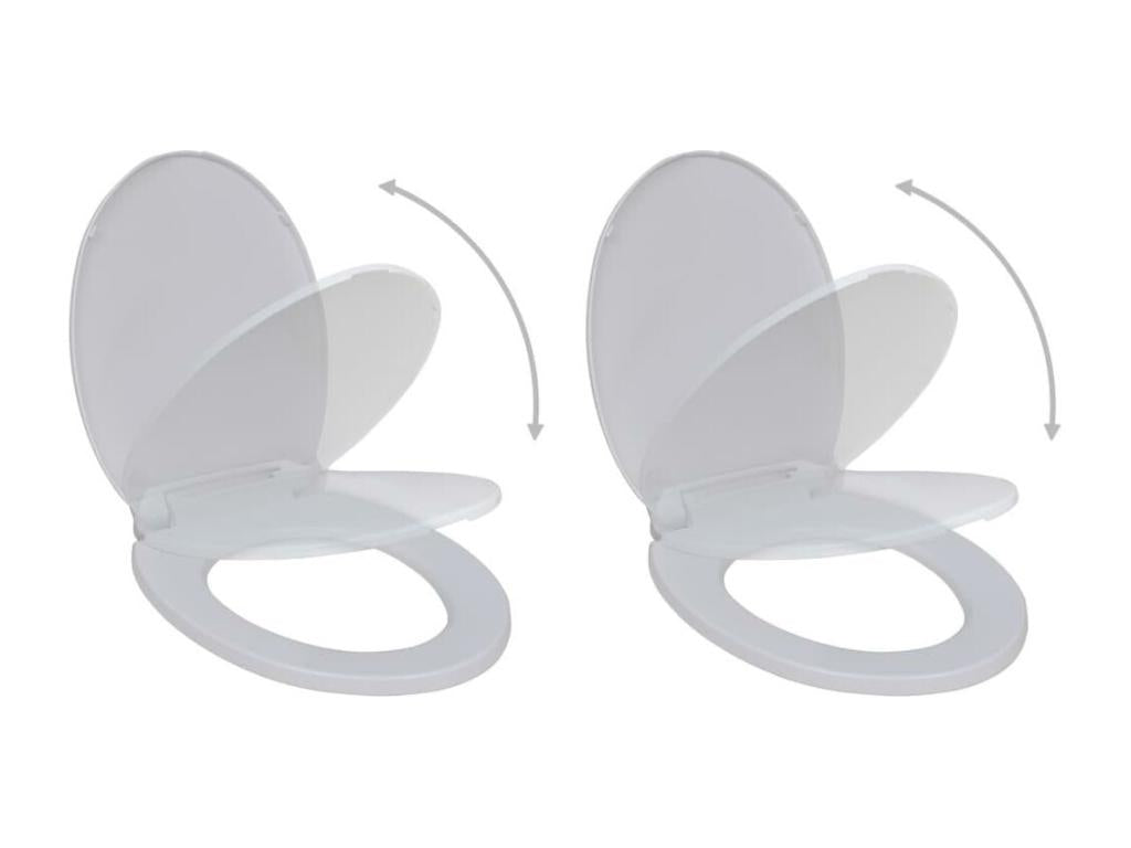 Set of two white toilet seats 46x34x34 cm 02 0002955