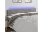 Light Grey LED Headboard 200x5x78/88 cm Velvet