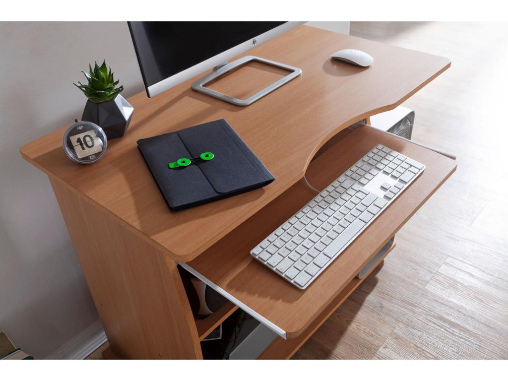 Office table 90x71x50cm Beech PC Table Computer table with shelves IGVU25669