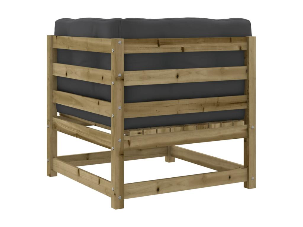 7-piece garden furniture set with cushions, made of impregnated pine wood