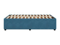 Blue velvet bed frame without mattress, 120x190 cm