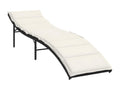 Set of 2 sun loungers with black wicker resin table PZAQ55357