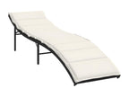 Set of 2 sun loungers with black wicker resin table PZAQ55357