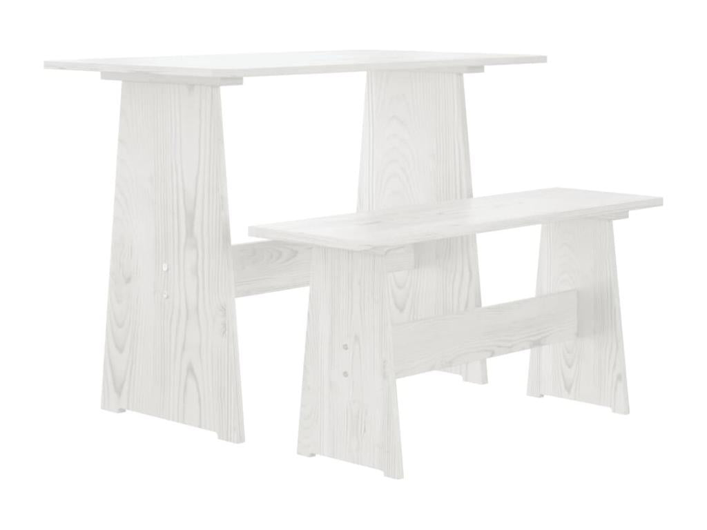 REINE 3-piece dining set, white solid pine wood