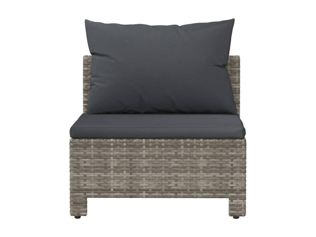 Garden center sofa with cushion, grey woven resin