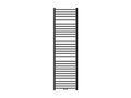 Curved anthracite steel towel radiator with central connection, 50x180cm