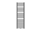 Curved anthracite steel towel radiator with central connection, 50x180cm