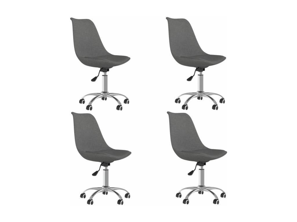 Swivel dining chairs, set of 4, dark grey fabric, SDSL77319