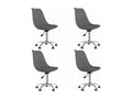 Swivel dining chairs, set of 4, dark grey fabric, SDSL77319