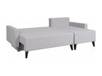Meubiana 127 Grey Corner Sofa with Sleeping Function and Bedding Box, 225x140x74cm