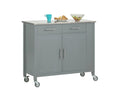 Meubiana Rolling Cart with Side Shelf and Stainless Steel Tray Fkw108-hg