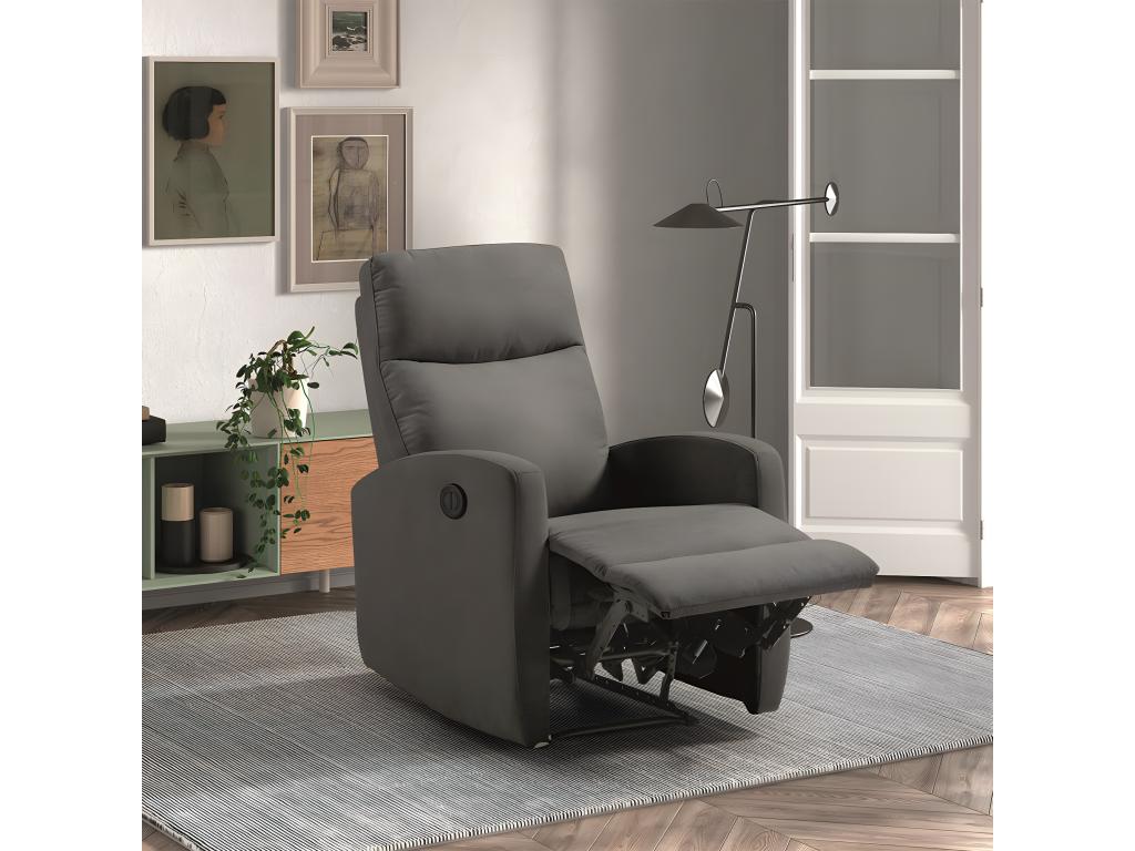 Meubiana - Meubiana Electric Armchair, Dark Grey Fabric