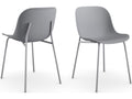 Meubiana - Set of 2 plastic dining chairs with metal legs