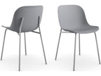 Meubiana - Set of 2 plastic dining chairs with metal legs