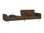 2-seater sofa bed with two brown fabric pillows XDHR99949