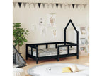 Black children's bed frame 70x140 solid pine wood MBBN60126