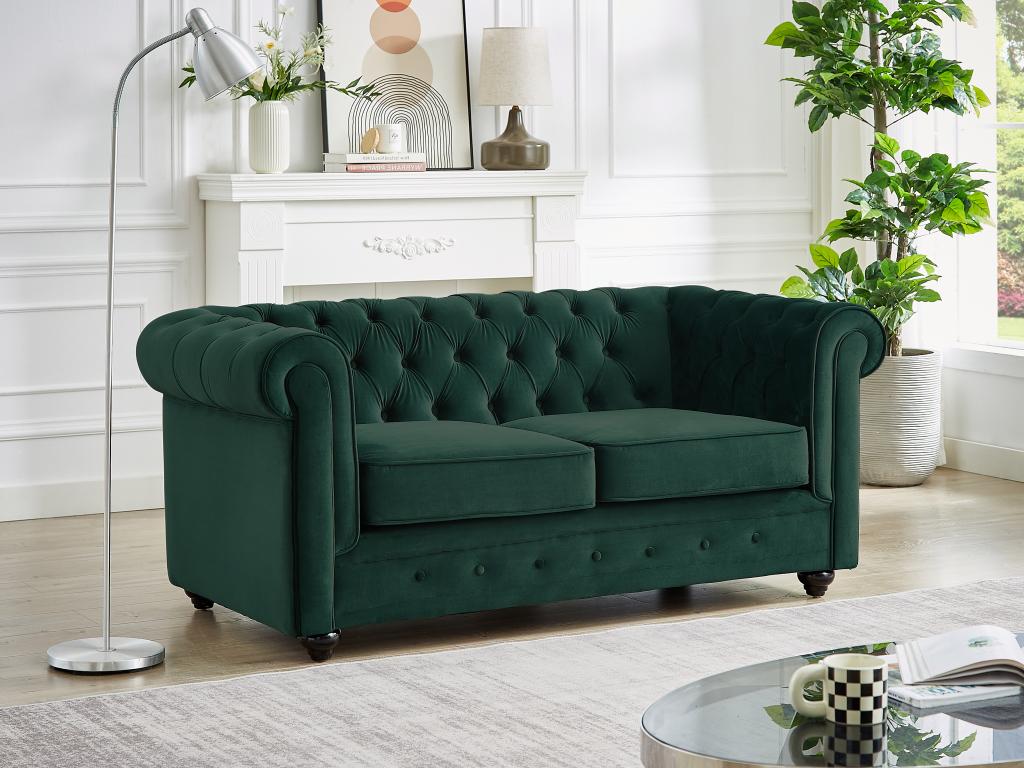 Laviecasa AHDH76806 2-seater green velvet sofa