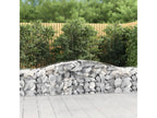 Arched gabion baskets, 2 pieces, 400x50x60/80 cm, galvanized iron