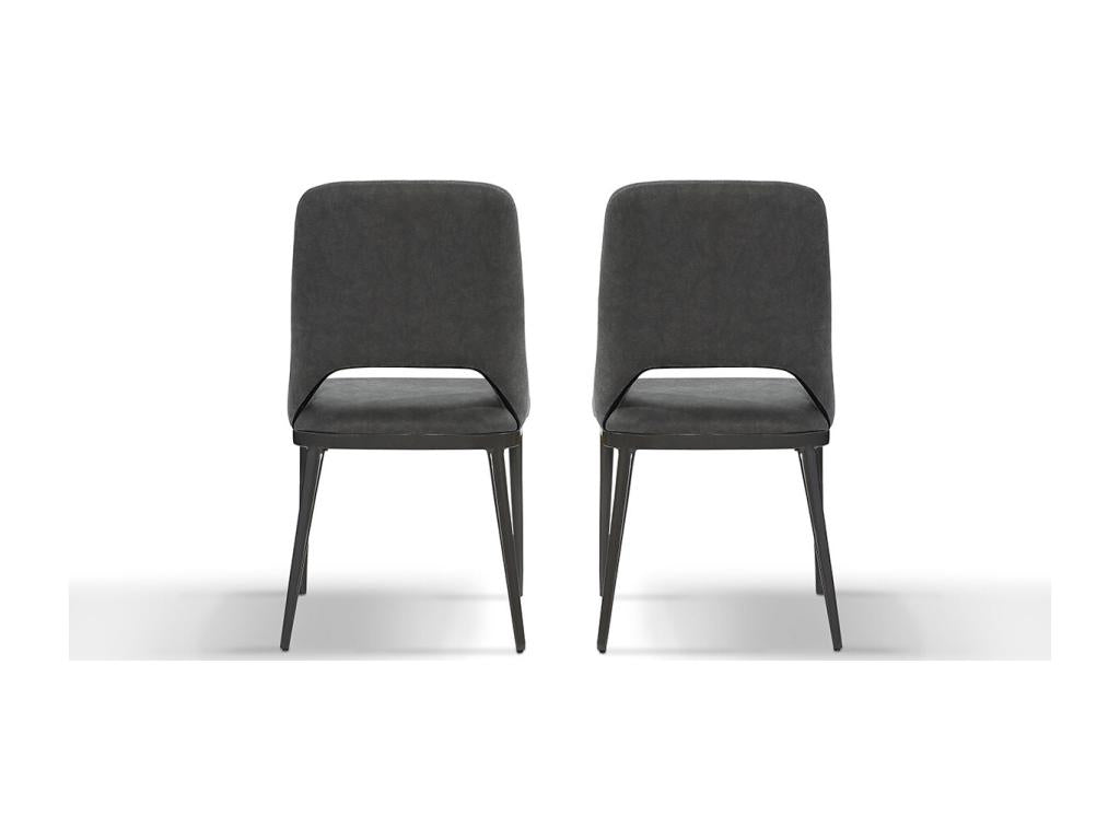 Laviecasa Velvet Designer Chair - Grey - Set of 2 EIRJ59040